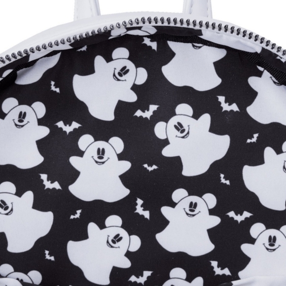 NEW Loungefly Exclusive Mickey Mouse Ghost Phantom Backpack Halloween Disney - Picture 6 of 6